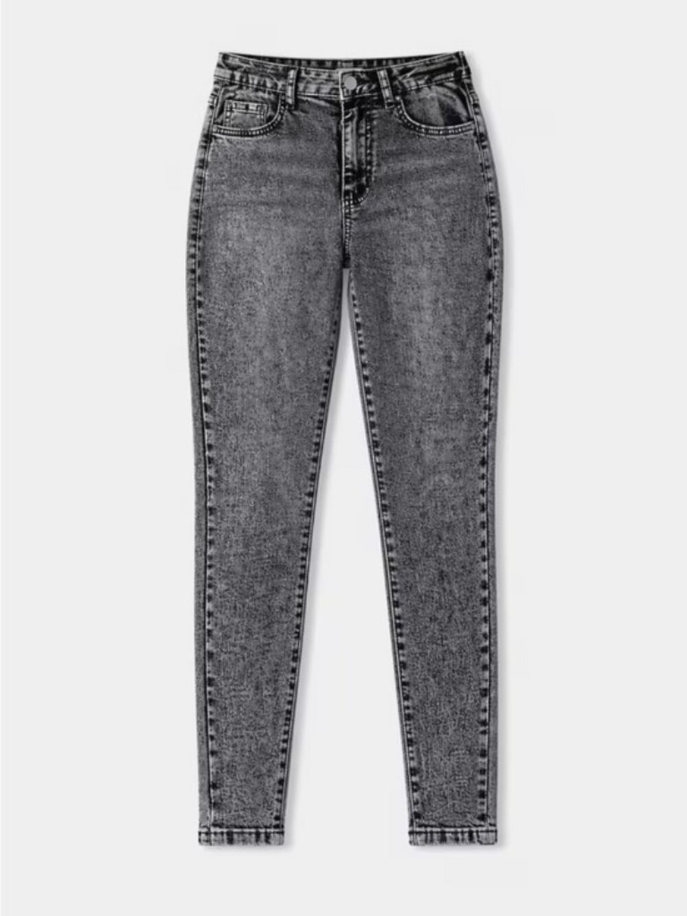 Gray Jeans Stretch Denim 5-pockets XL Straight Leg Stretchy Skinny Ankle Pants